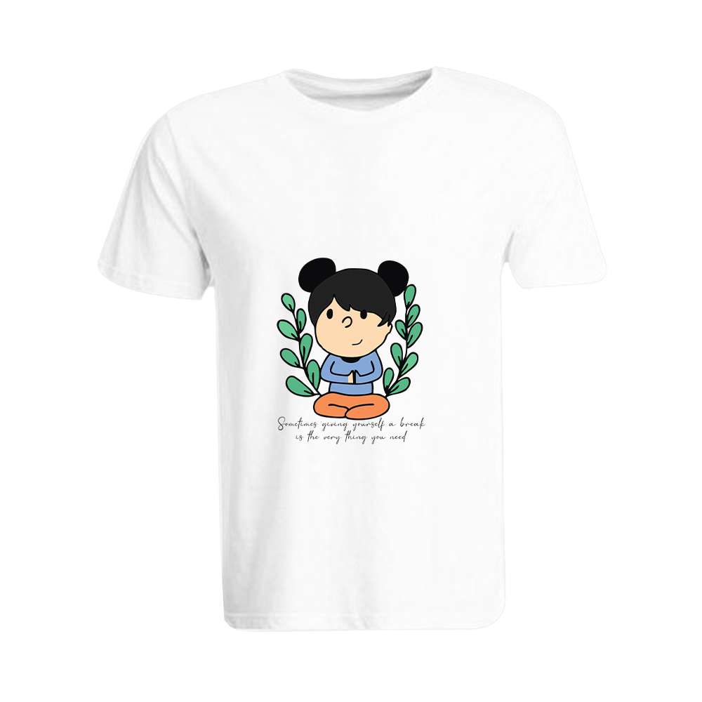 BYFT009464 BYFT Printed Round Neck White T Shirt Giving Yourself a Break Design Set of 1.jpg
