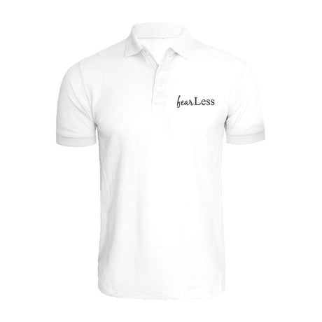 BYFT009479 BYFT Embroidered For You Polo Neck White T Shirt Fear Less Design Set of 1.jpg