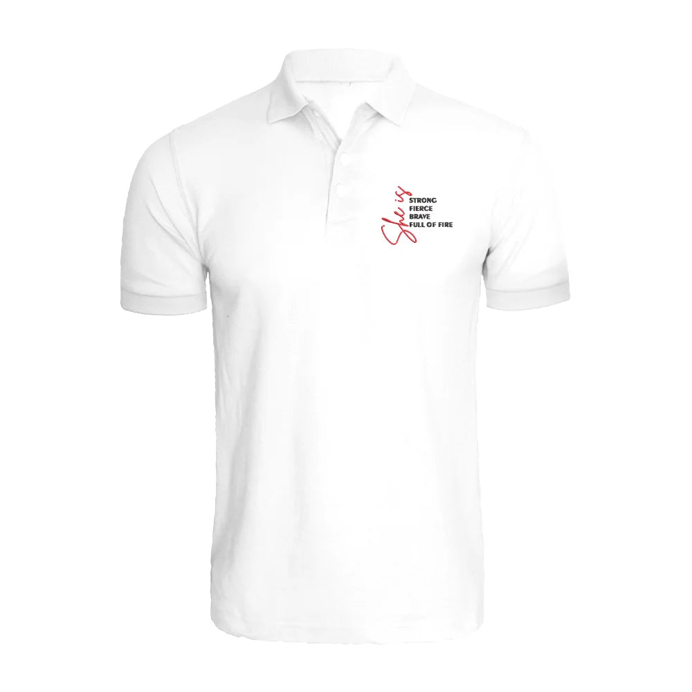 BYFT Embroidery She is Strong - Womens Day T-Shirts