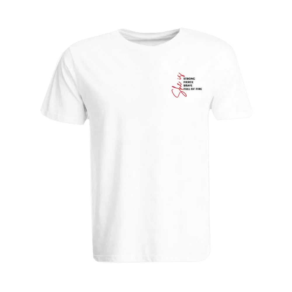 BYFT Embroidery She is Strong - Womens Day T-Shirts