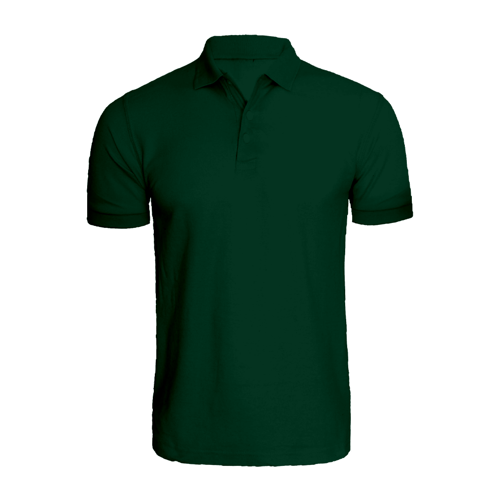BYFT009625 BYFT Polo Neck T Shirt Plain Bottle Green Medium 220 GSM Cotton Set of 1.png