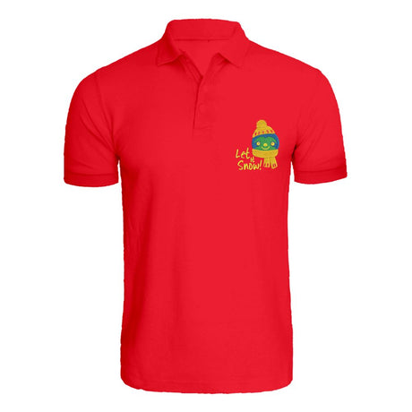BYFT009663 BYFT Polo Neck T Shirt Embroidery Red Medium 220 GSM Cotton Koala Bear with Let it Snow Set of 1.jpg
