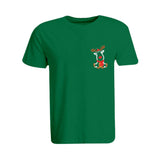 BYFT009682 BYFT Round Neck T Shirt Embroidery Green Medium 190 GSM Cotton Reindeer With Christmas Cap Set of 1.jpg