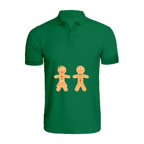 BYFT009711 BYFT Polo Neck T Shirt Printed Green Medium 220 GSM Cotton Gingerbread Set of 1.png