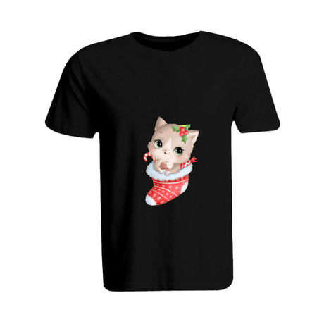 BYFT009737 BYFT Round Neck T Shirt Printed Black Medium 190 GSM Cotton Cat inside Christmas Stokings Set of 1.png