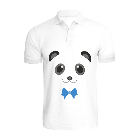 BYFT009896 BYFT Polo Neck T Shirt Printed White Medium 220 GSM Cotton Mr. Panda Design Set of 1.png