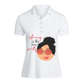 BYFT009930 BYFT Polo Neck T Shirt Printed White Medium 220 GSM Cotton Strong is the new Pretty Design Set of 1
