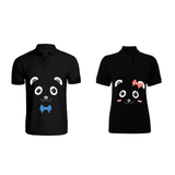 BYFT009951 BYFT Polo Neck T Shirt Printed Black Medium 220 GSM Cotton Mr. Mrs. Panda Design Set of 2.png