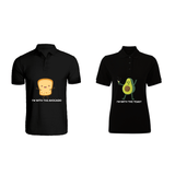 BYFT009955 BYFT Polo Neck T Shirt Printed Black Medium 220 GSM Cotton The Avacado to My Toast Design Set of 2.png