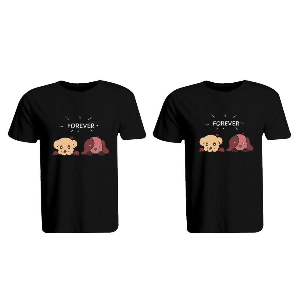 BYFT009960 BYFT Round Neck T Shirt Printed Black Medium 190 GSM Cotton Forever Design Set of 2.png