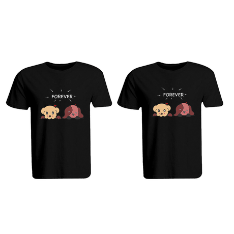 BYFT009960 BYFT Round Neck T Shirt Printed Black Medium 190 GSM Cotton Forever Design Set of 2.png