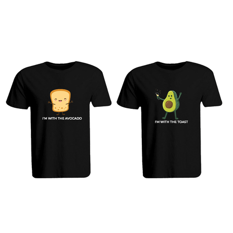 BYFT009970 BYFT Round Neck T Shirt Printed Black Medium 190 GSM Cotton The Avacado to My Toast Design Set of 2.png