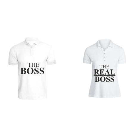 BYFT009973 BYFT Polo Neck T Shirt Printed White Medium 220 GSM Cotton The Boss The Real Boss Design Set of 2.png
