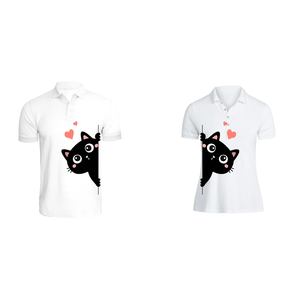 BYFT009974 BYFT Polo Neck T Shirt Printed White Medium 220 GSM Cotton Kitty Design Set of 2.png
