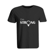 BYFT010015 BYFT Round Neck T Shirt Printed Black Medium 190 GSM Cotton I am Strong Set of 1