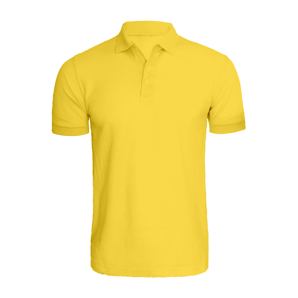 BYFT010066 BYFT Polo Neck T Shirt Plain Yellow Large 220 GSM Cotton Set of 1.png