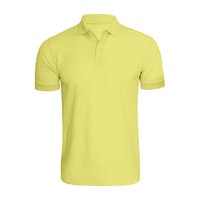 BYFT010072 BYFT Polo Neck T Shirt Plain Lemon Yellow Large 220 GSM Cotton Set of 1