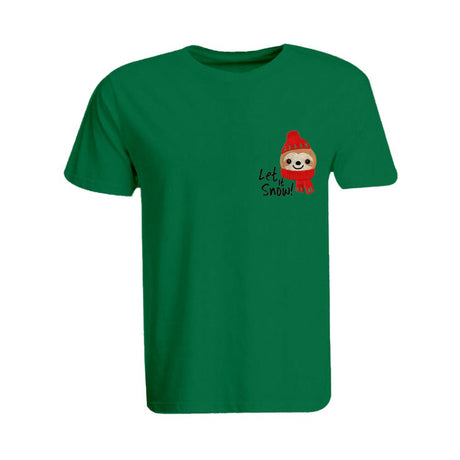 BYFT010133 BYFT Round Neck T Shirt Embroidery Green Large 190 GSM Cotton Koala Bear with Let it Snow Set of 1.jpg