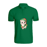 BYFT Printed Christmas Designed T-Shirt - Llama with Christmas Cap