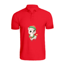 BYFT Printed Christmas Designed T-Shirt - Llama with Christmas Cap