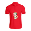 BYFT Printed Christmas Designed T-Shirt - Llama with Christmas Cap