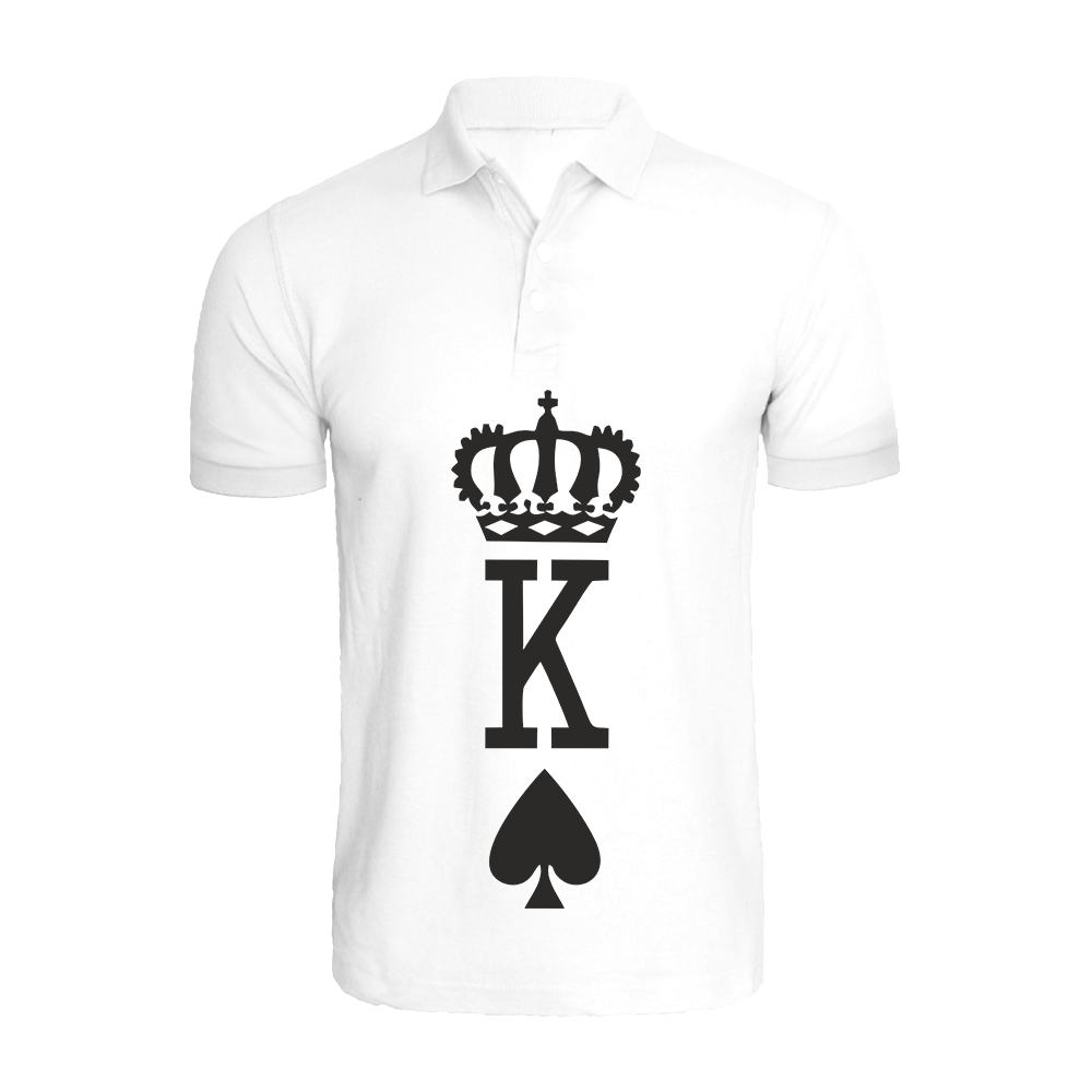 BYFT010346 BYFT Polo Neck T Shirt Printed White Large 220 GSM Cotton Crown King Spades Design Set of 1.png