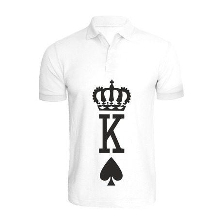 BYFT010346 BYFT Polo Neck T Shirt Printed White Large 220 GSM Cotton Crown King Spades Design Set of 1.png