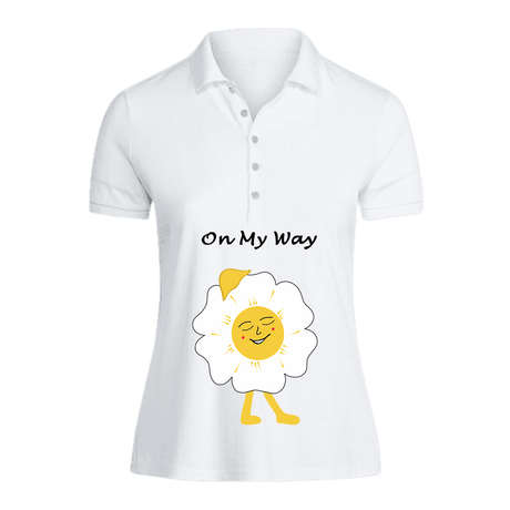 BYFT010377 BYFT Polo Neck T Shirt Printed White Large 220 GSM Cotton On my way Daisy Design Set of 1.png