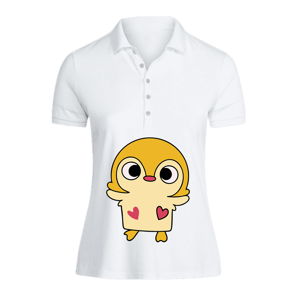 BYFT010378 BYFT Polo Neck T Shirt Printed White Large 220 GSM Cotton Cute Duck Design Set of 1.png