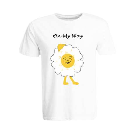 BYFT010386 BYFT Round Neck T Shirt Printed White Large 190 GSM Cotton On my way Daisy Design Set of 1.png