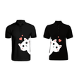 BYFT010396 BYFT Polo Neck T Shirt Printed Black Large 220 GSM Cotton Kitty Design Set of 2