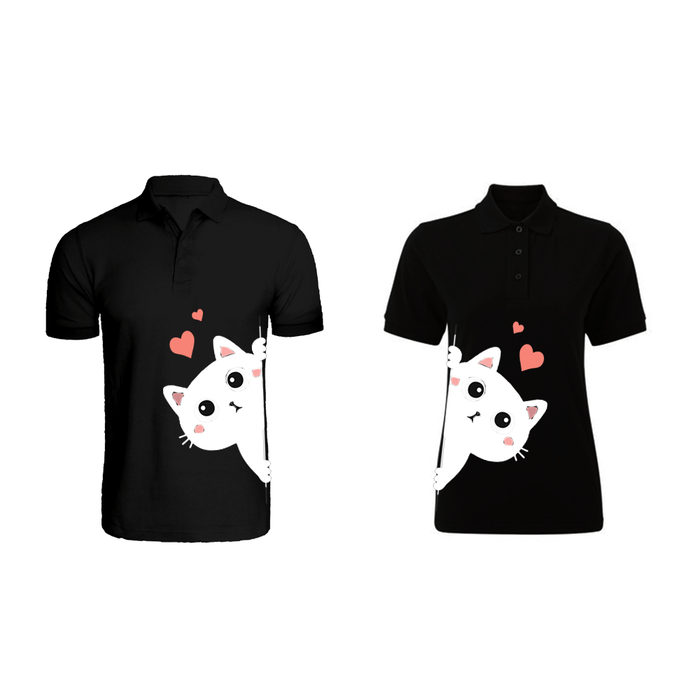 BYFT010396 BYFT Polo Neck T Shirt Printed Black Large 220 GSM Cotton Kitty Design Set of 2.png