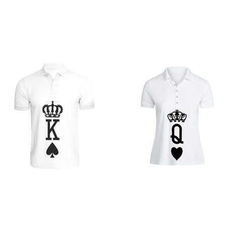 BYFT010429 BYFT Polo Neck T Shirt Printed White Large 220 GSM Cotton Crown King Queen Design Set of 2.png