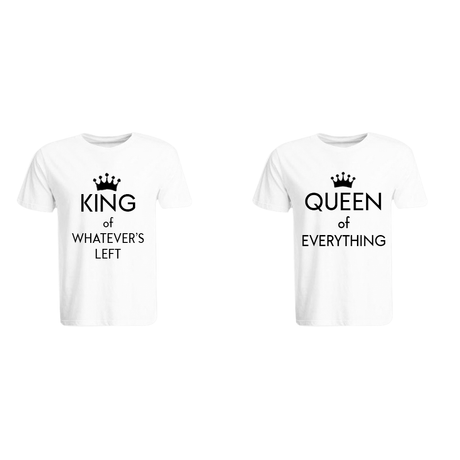 BYFT010436 BYFT Polo Neck T Shirt Printed White Large 220 GSM Cotton King of Whatever Left Queen of Everything Design Set of .png