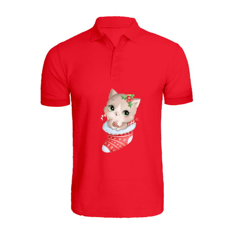 BYFT010621 BYFT Polo Neck T Shirt Printed Red XL 220 GSM Cotton Cat inside Christmas Stokings Set of 1.png