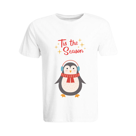 BYFT010673 BYFT Round Neck T Shirt Printed White XL 190 GSM Cotton Tis The Season Penguin Set of 1.png