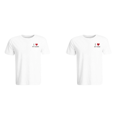 BYFT010776 BYFT Round Neck T Shirt Embroidery White XL 190 GSM Cotton I Love My King Queen Design Set of 2.png