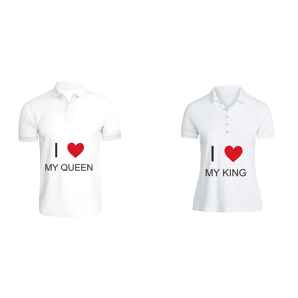 BYFT010883 BYFT Polo Neck T Shirt Printed White XL 220 GSM Cotton I Love My King Queen Design Set of 2.png