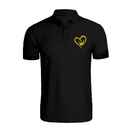 BYFT010942 BYFT Polo Neck T Shirt Embroidery Black XL 220 GSM Cotton Queen Crown Heart Set of 1