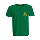 BYFT011034 BYFT Round Neck T Shirt Embroidery Green XXL 190 GSM Cotton Reindeer Joy Set of 1