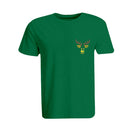 BYFT011036 BYFT Round Neck T Shirt Embroidery Green XXL 190 GSM Cotton Reindeer Set of 1