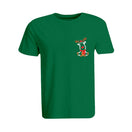 BYFT011038 BYFT Round Neck T Shirt Embroidery Green XXL 190 GSM Cotton Reindeer With Christmas Cap Set of 1