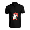BYFT011052 BYFT Polo Neck T Shirt Printed Black XXL 220 GSM Cotton Penguin Entangled in String Lights Set of 1