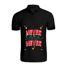 BYFT011056 BYFT Polo Neck T Shirt Printed Black XXL 220 GSM Cotton Never Sleigh Never Set of 1
