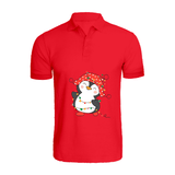 BYFT011072 BYFT Polo Neck T Shirt Printed Red XXL 220 GSM Cotton Penguin Entangled in String Lights Set of 1.png