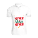 BYFT011086 BYFT Polo Neck T Shirt Printed White XXL 220 GSM Cotton Never Sleigh Never Set of 1