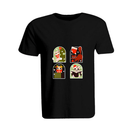 BYFT011100 BYFT Round Neck T Shirt Printed Black XXL 190 GSM Cotton Christmas Cats Set of 1