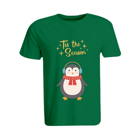 BYFT011105 BYFT Round Neck T Shirt Printed Green XXL 190 GSM Cotton Tis The Season Penguin Set of 1.png