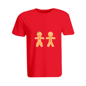 BYFT011117 BYFT Round Neck T Shirt Printed Red XXL 190 GSM Cotton Gingerbread Set of 1