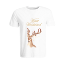 BYFT011121 BYFT Round Neck T Shirt Printed White XXL 190 GSM Cotton Winter Wonderland Deer Set of 1